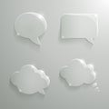 Set of Realistic Glass Speech Bubbles