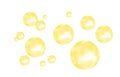 Set of realistic  glossy gold  bubbles Royalty Free Stock Photo