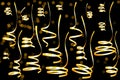 Set Of Realistic Golden Serpentine Ribbons. Isolated Vector Design Element. Holiday Decoration Royalty Free Stock Photo