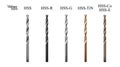 Set realistic hss drill bits HSS. High Speed Steel for working at high speeds. High-alloy metal cutting tools. Tool isolated on