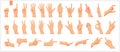 Set of realistic human hands, signs and gestures, figures and finger movements isolated vector illustrations on a white background Royalty Free Stock Photo