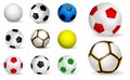 Set of realistic kids soccer ball or soccer ball children realistic on white background or realistic foot ball concept. eps 10