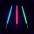 Set of realistic light swords. Abstract fantasy saber. Vector Royalty Free Stock Photo