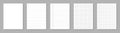 Set of realistic lined notepapers