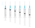 Set of realistic medical disposable syringes with needles Royalty Free Stock Photo