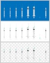 Set of realistic medical Syringes. Vector illustration Royalty Free Stock Photo