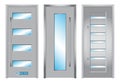 Set of realistic modern white door or minimalist modern entrance door isolated. eps vector.