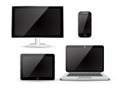 Set realistic Monitors laptop tablet and phone