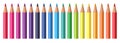 Set of realistic multicolor pencils or crayons isolated on white background Royalty Free Stock Photo