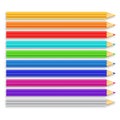 Set of realistic multicolor pencils. Vector illustration