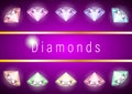 Set Realistic multicolored Diamonds