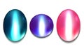 Set of realistic multicolored gems chrysoberyl. Royalty Free Stock Photo