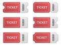 Set of realistic paper tickets with shadow Royalty Free Stock Photo