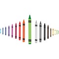 Set of realistic pencil icons, multicolored pencils. Vector illustration eps 10