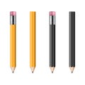 Set of realistic pencils vector illustration isolated on white background