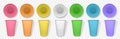 Set of realistic plastic cup on a transparent background. Royalty Free Stock Photo