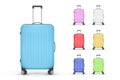 Set of realistic plastic suitcases. Travel bag isolated on white background. Vector Illustration Royalty Free Stock Photo