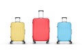 Set of realistic plastic suitcases. Travel bag isolated on white background. Vector Illustration Royalty Free Stock Photo