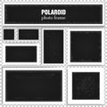 Set of realistic polaroid frames with shadows isolated on transparent background. Royalty Free Stock Photo