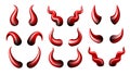 Set of Realistic red and black Halloween Devil Horns . Satan demon accessories.