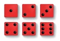 Set of realistic red dice on white background Royalty Free Stock Photo