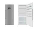 Set realistic refrigerator vector illustration. Electronic fridge with cooling temperature display Royalty Free Stock Photo