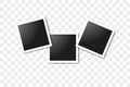 Set of realistic square frames, Vector Photo frame mockup design. Vector frames photo collage on transparent background