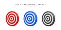 Set of realistic targets. Targets for shooting arrows and darts. Vector illustration