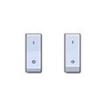 Set of realistic toggle switches in on and off positions, vector illustration Royalty Free Stock Photo