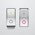 Set of realistic toggle switches in on and off positions Royalty Free Stock Photo
