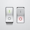 Set of realistic toggle switches in on and off positions