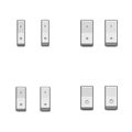 Set of realistic toggle switches in on and off positions, vector illustration. Royalty Free Stock Photo