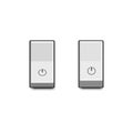 Set of realistic toggle switches in on and off positions, vector illustration Royalty Free Stock Photo