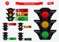 Set of realistic traffic light. easy to modify Royalty Free Stock Photo