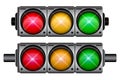 set of realistic traffic light with flash light isolated. 3D Render..