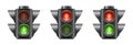 Set of realistic traffic lights for pedestrians