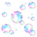 Set of realistic transparent colorful soap  bubbles Royalty Free Stock Photo