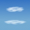 Set of realistic transparent white clouds Royalty Free Stock Photo