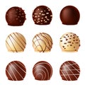 Set realistic vector of chocolates,