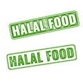 Set of realistic vector Halal Food rubber stamp