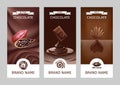 Set realistic vector vertical chocolate banners