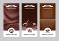 Set realistic vector vertical chocolate banners Royalty Free Stock Photo