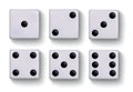 Set of realistic white dice isolated on white background Royalty Free Stock Photo