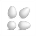 Set realistic white eggs.