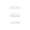 Set of realistic white pills. 3d render medicine drugs or vitamins. Vector illustration isolated on white background Royalty Free Stock Photo