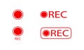 Set of Rec / record button trendy flat style vector icon. symbol for your web site design, logo, app UI. Icon Set Royalty Free Stock Photo