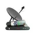 Set of receive box remote and dish antenna Royalty Free Stock Photo