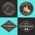 Set of recommended logo, badges, label, tag in golden color.