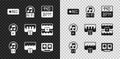 Set Record button, Music note, tone, Bitrate, Pause, wave equalizer, DJ remote and mixing music, Play square and icon