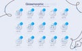 Set of Recovery data, Chemistry lab and Settings blueprint line icons for web app. Pictogram icon. Vector